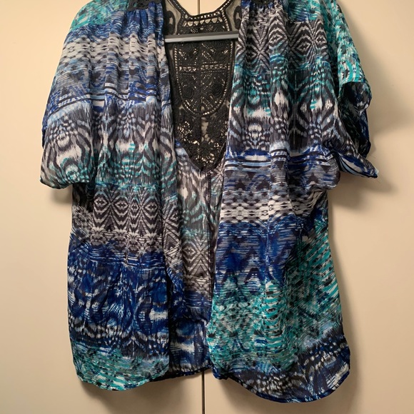 Tops - Short sleeve kimono/shall/cover up
